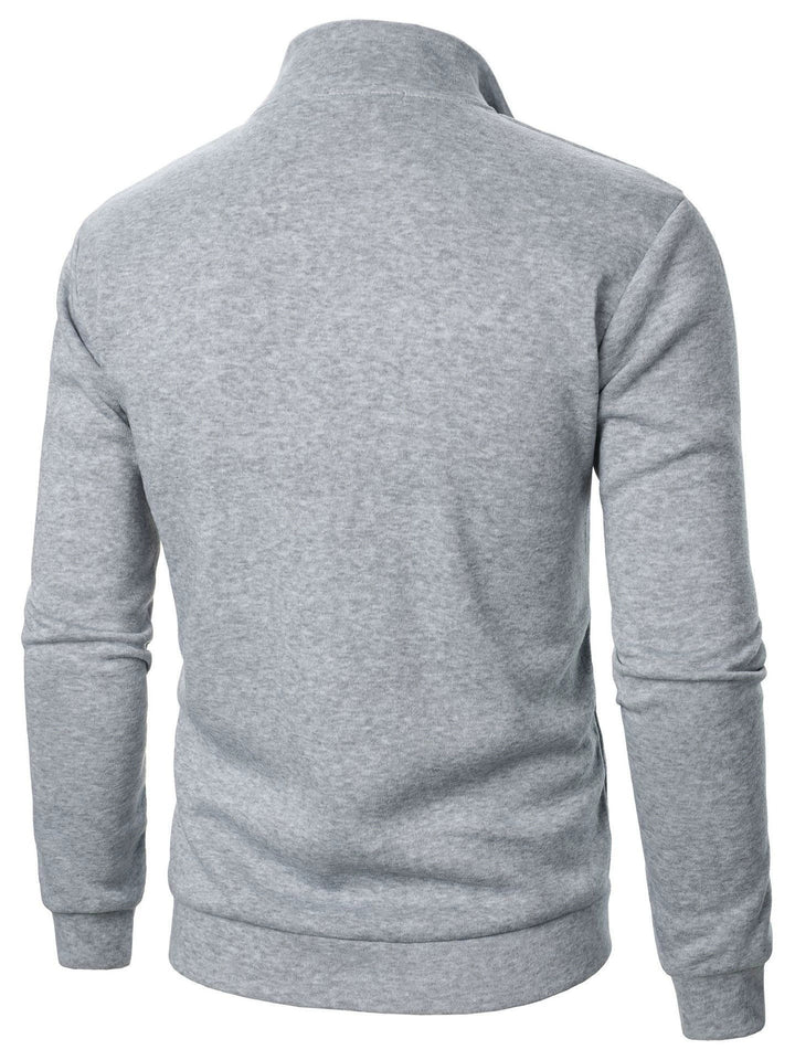 Herre fleece pullover med praktisk stående krave og lynlås Skovae
