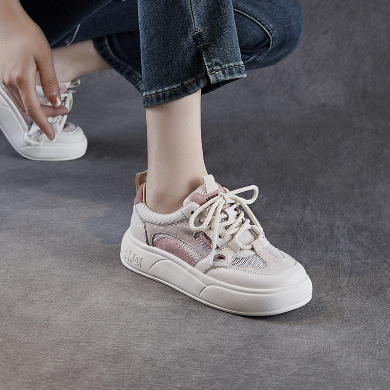 Damer Stilige Mixed-Media Platform Sneakers Stilla