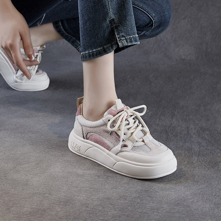 Damer Stilige Mixed-Media Platform Sneakers Stilla