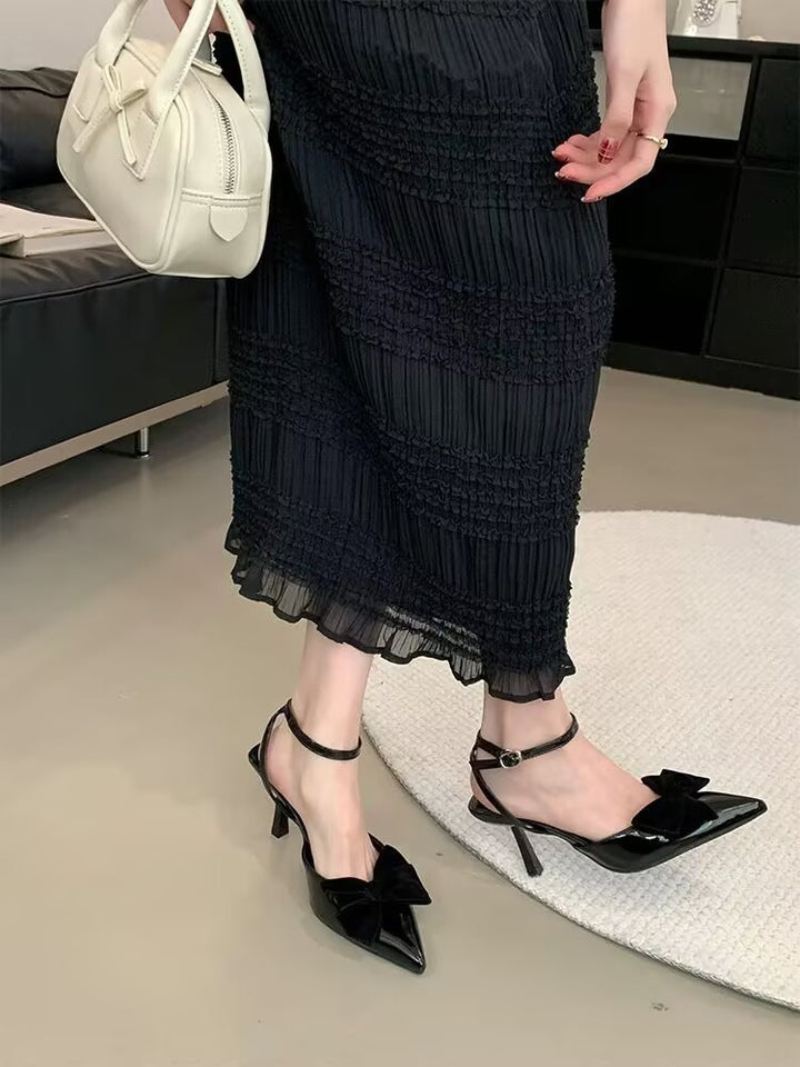 Dame Slingback Pumps med elegante sløjfedetaljer Stilla