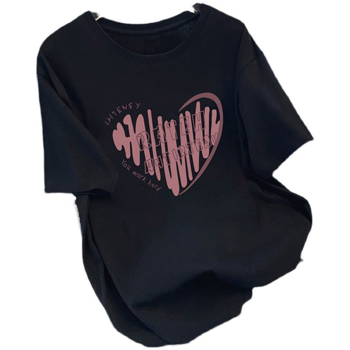 Dame T-shirt med kreativt hjerte motiv og inspirerende tekst Stilla