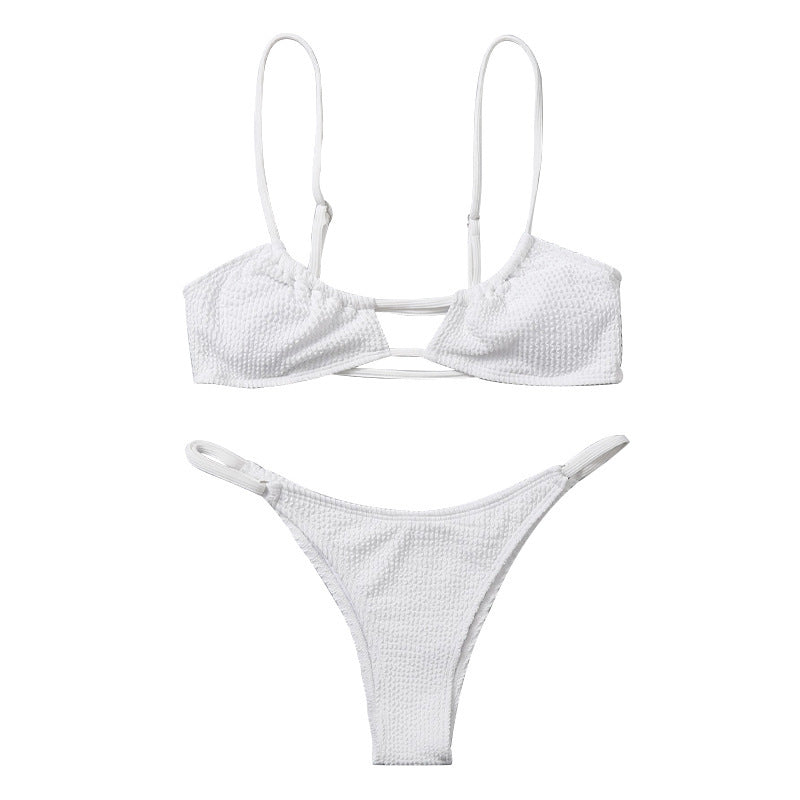 Dame Triangel-bikini med raffineret netdesign Skovae