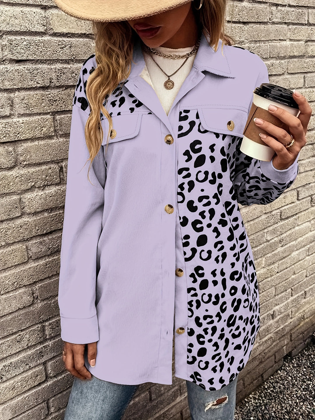 Dame Leopardprint Overshirt Stilla