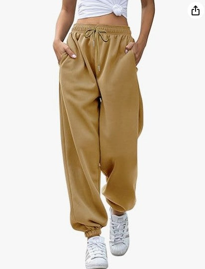 Kvinders casual sweatpants med høj talje og sidelommer med lynlås Skovae