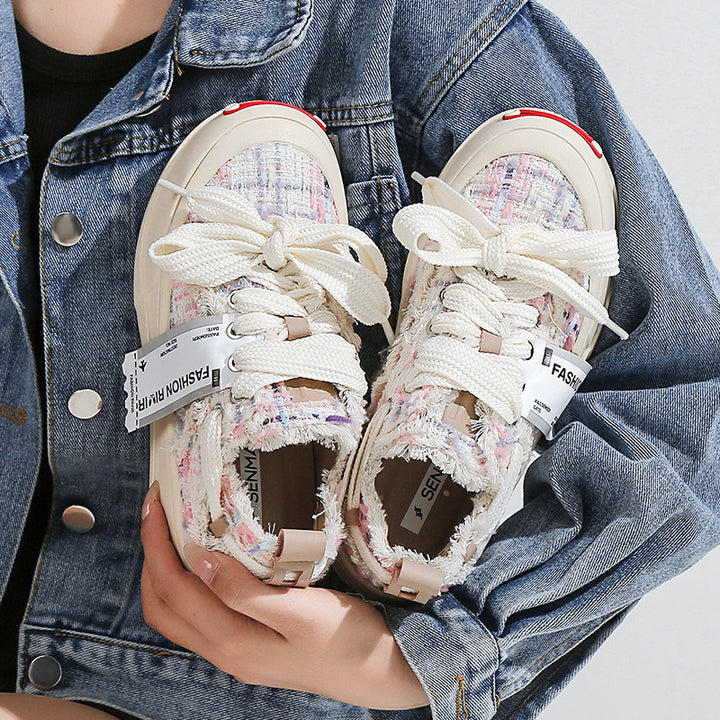 Dame Sneakers med stilfuldt strikdesign og komfortabel sål Stilla