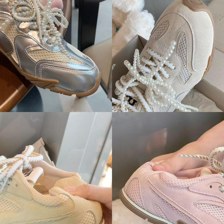 Femme Casual Atletisk Sneakers med Perleaccentuer Stilla