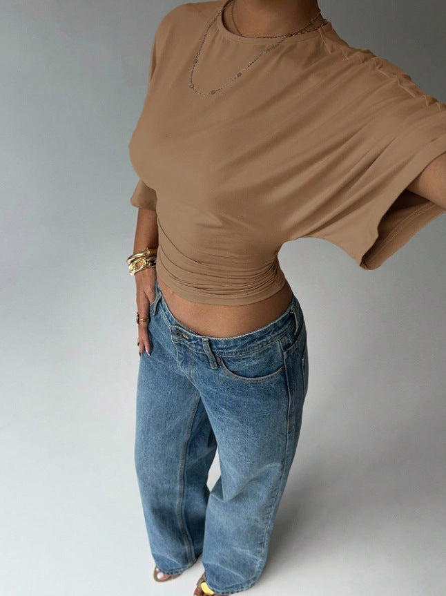 Dame Kortærmet Crop-Top Skovae