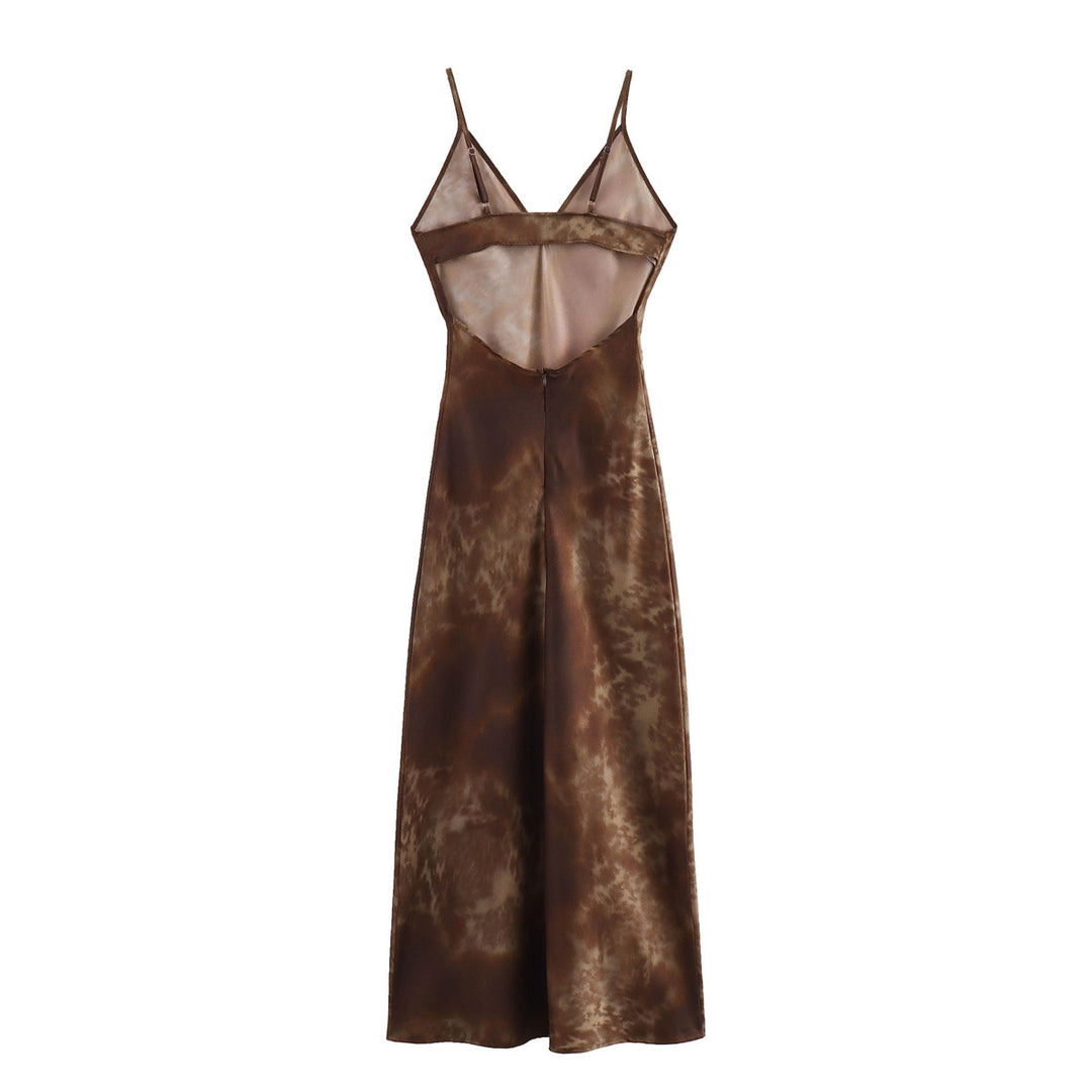 Femme Maxi Slip Kjole med justerbare Spaghetti-stropper Stilla