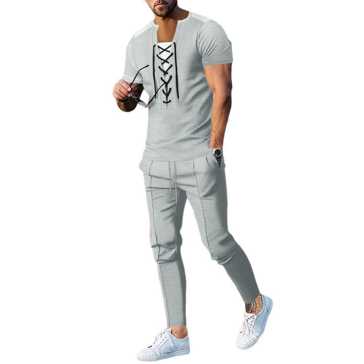 Herre stilfuld fritidsoutfit med afslappet snøredesign og elastisk bånd Stilla