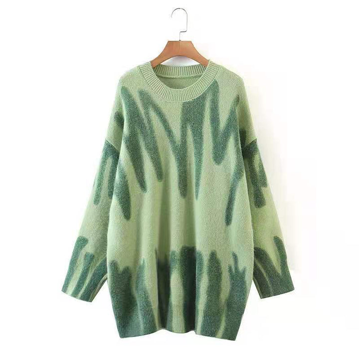 Kvinders store løse sweater i moderne gradientfarve Stilla