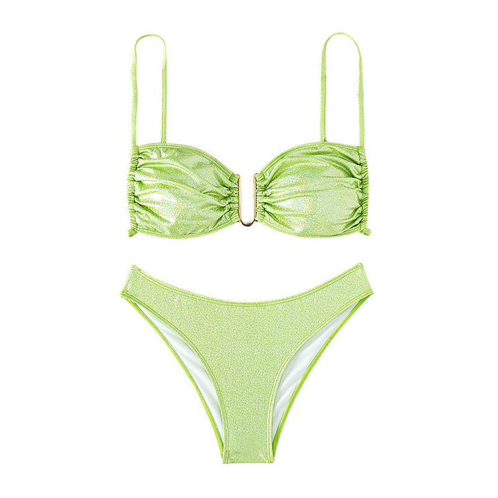 Dame Glitrende Bikini med Rynker Skovae
