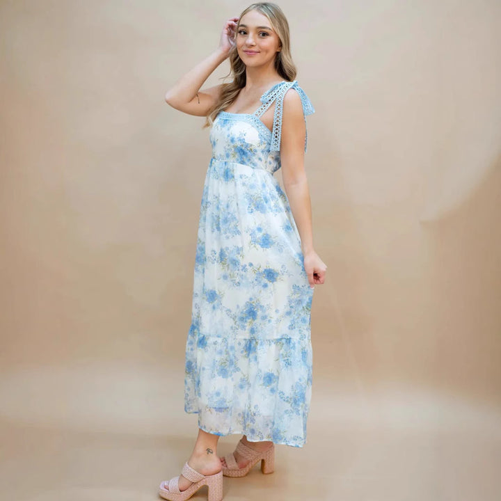 Dame Bohemian Blomsterkjole Maxi med Spaghetti-stropper Stilla