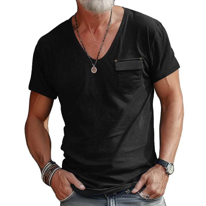 Herrer V-hals T-shirt med lommer Stilla