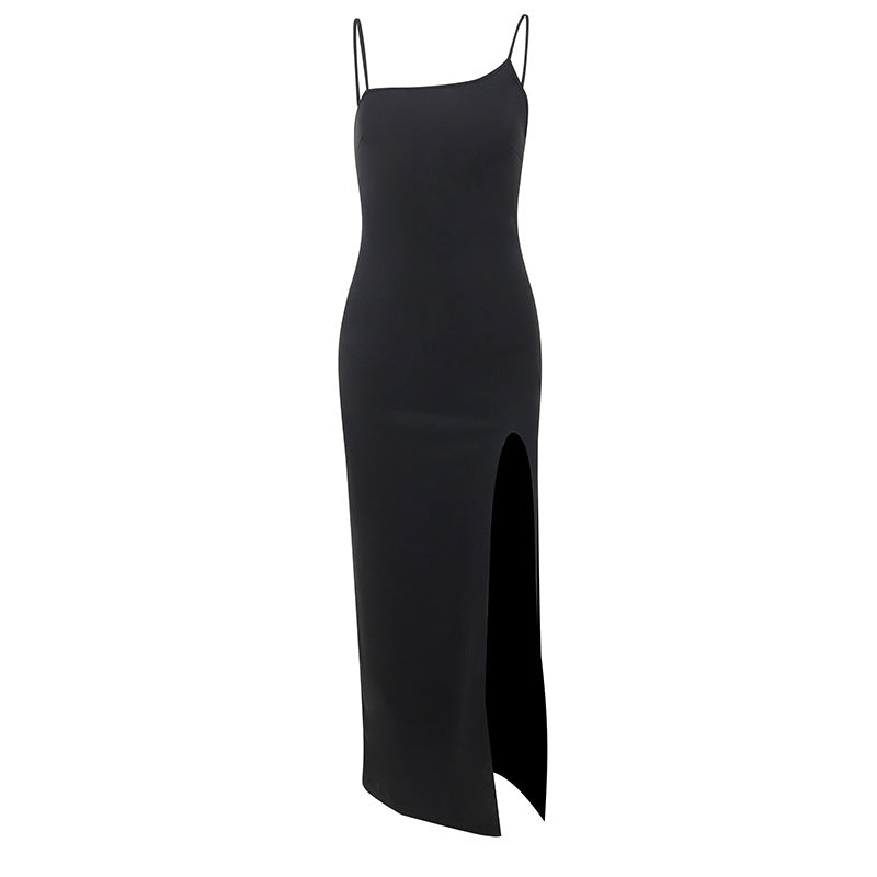 Dame Asymmetrisk Slids Maxi Kjole Stilla
