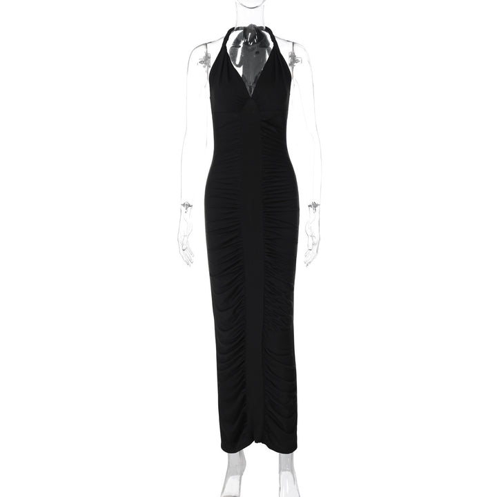 Dame Elegant Maxikjole med raffineret Halterneck og smigrende Flæser Stilla