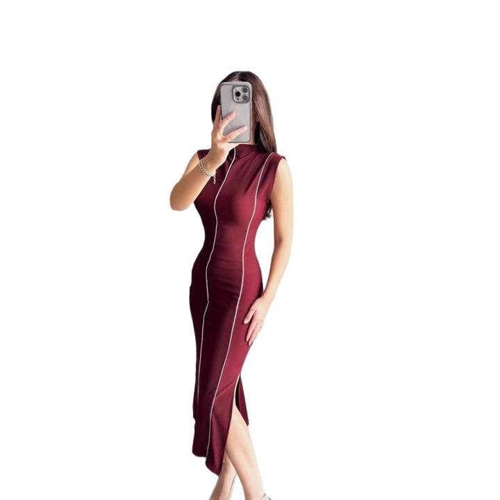 Damer Stilfuld Bodycon Midi Kjole Stilla