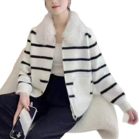 Kvinder hyggelig cardigan med blødt foret krave Stilla