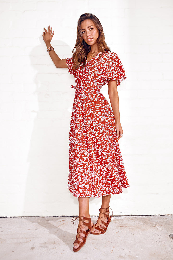 Dame Wrap-Maxi-Kjole Stilla