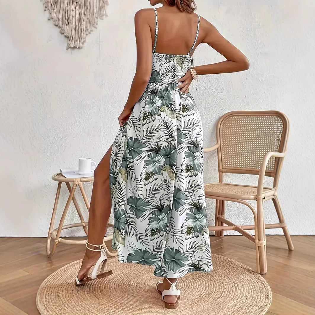 Dame Tropisk Floral Maxikjole Stilla