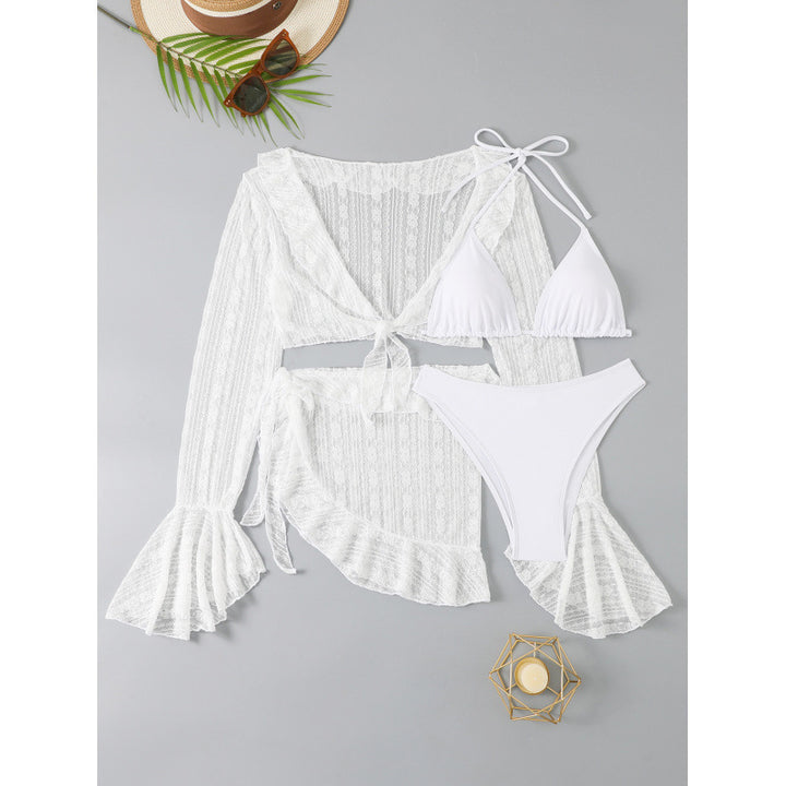 Dame Bikinisæt med cropped Lace-top og indpakningsskørter Stilla