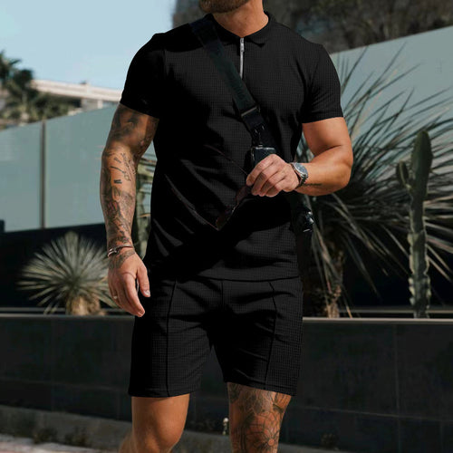 Herrer Sporty Kortærmet Poloshirt og Shorts Sæt Stilla