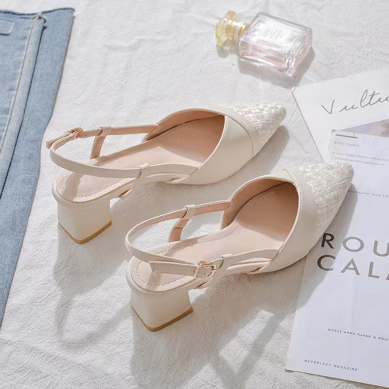 Dame Slingback-pumps med elegant spids-design og komfortabel rem Stilla