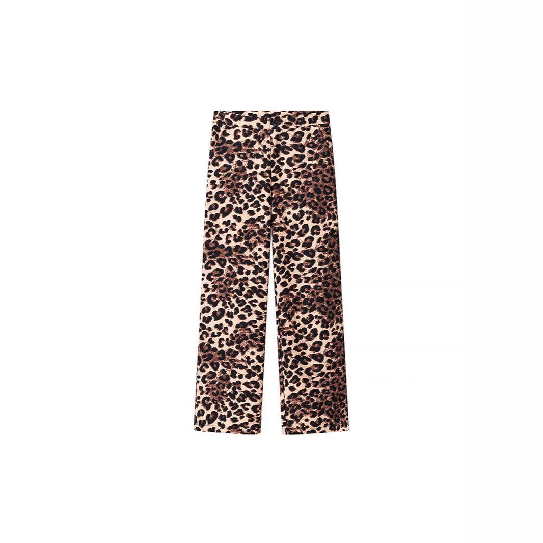 Dame brede Leoprunet-bukser med elastisk talje og eksklusivt design Stilla