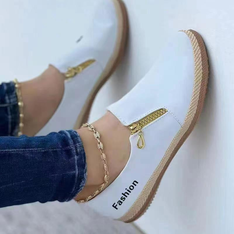 Dame Behagelige Slip-On Sneakers med moderne lynlås og skridsikre såler Stilla