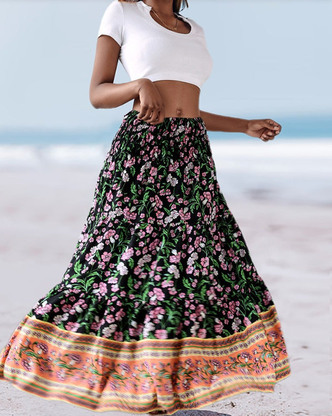 Kvinder Bohemian-trappe skirt Midi Stilla