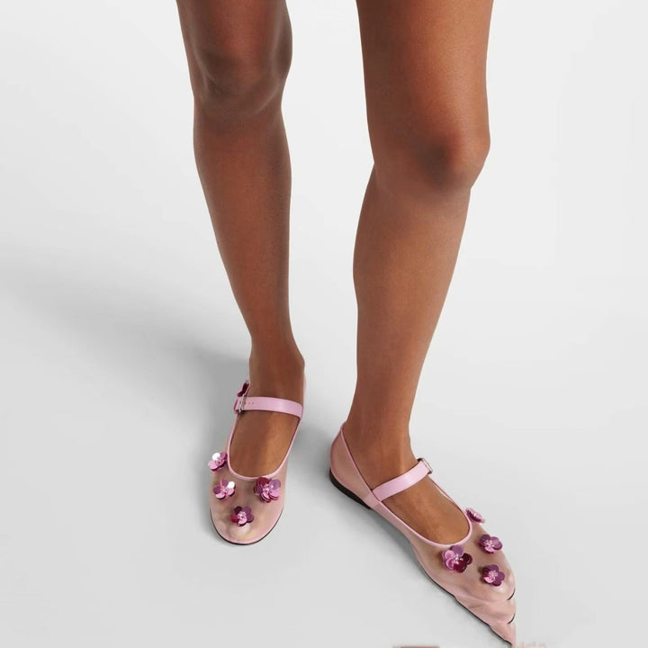 Femme Dekorative Florale Mary Jane Ballerinas Stilla