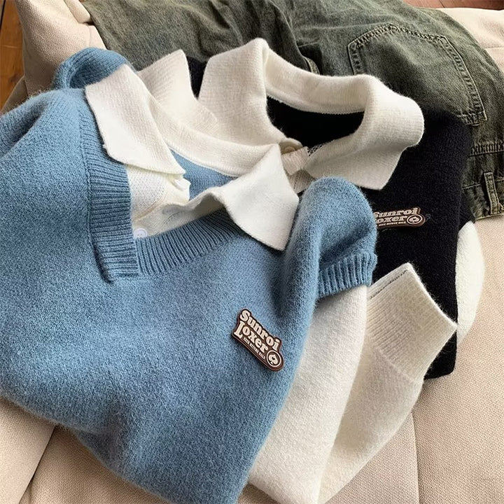 Herrer Strik Poloshirt Stilla