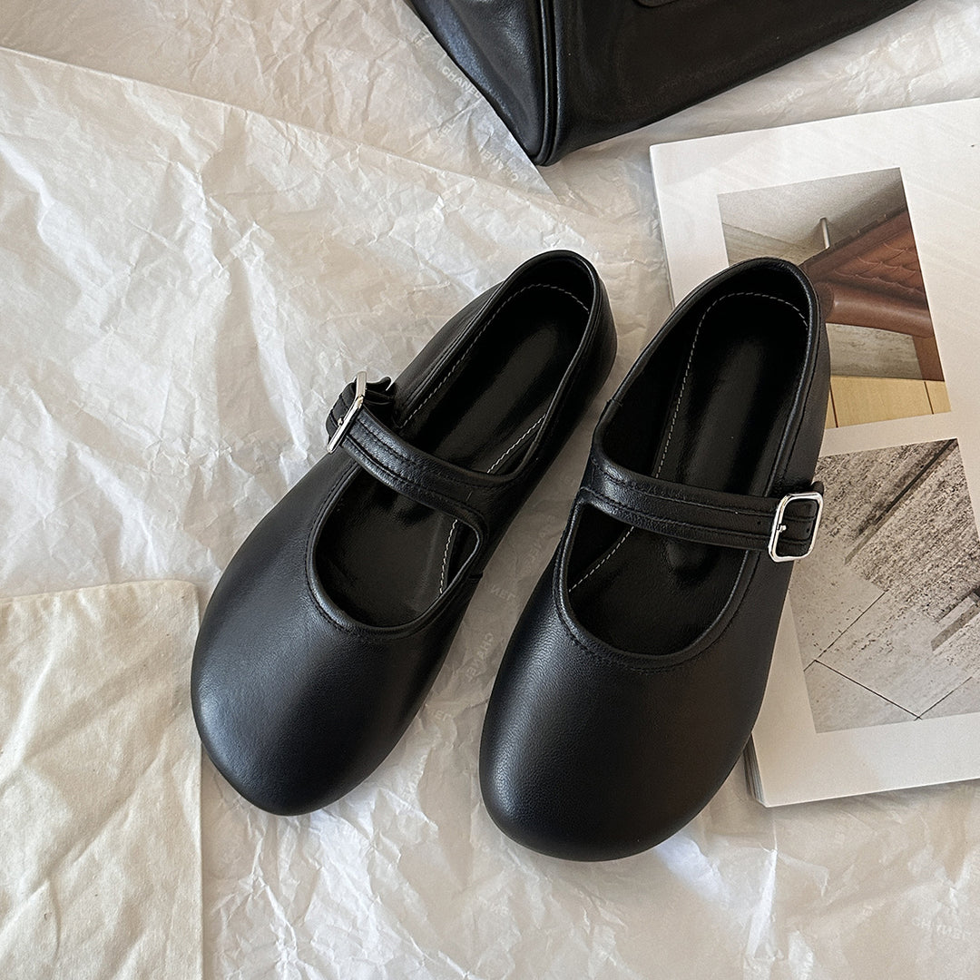 Femme Elegant Mary Jane Ballerinas med justerbar rem Stilla