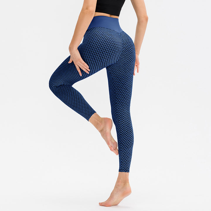 Dame Fitness-Leggings med høj talje og åndbart mesh-mønster Stilla