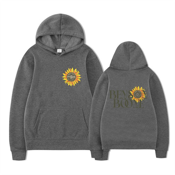 Dame hoodie med blomster grafik design Skovae