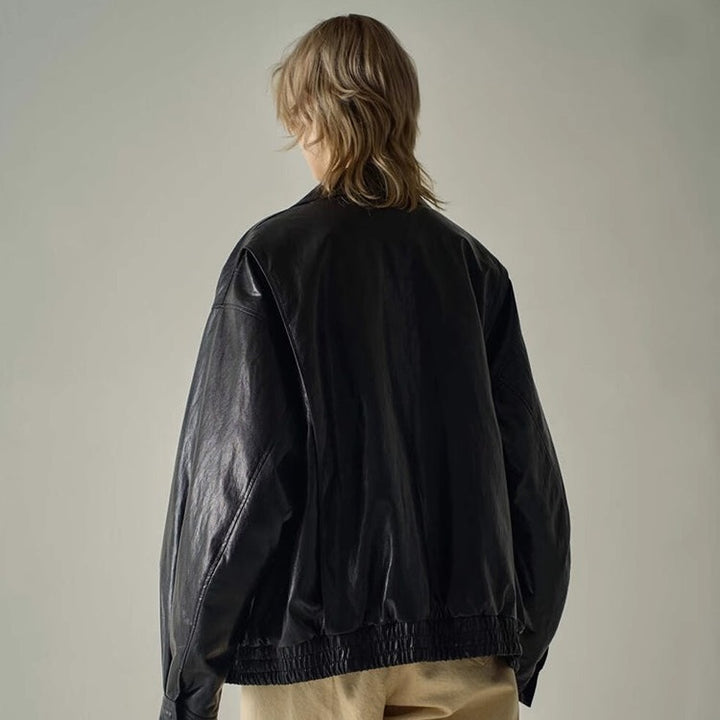 Kvindernes Oversized Faux Læderjakke Stilla