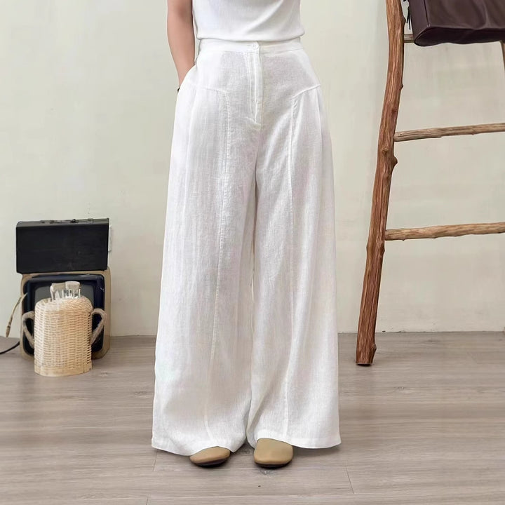 Femme Bred Linned Bukser Stilla