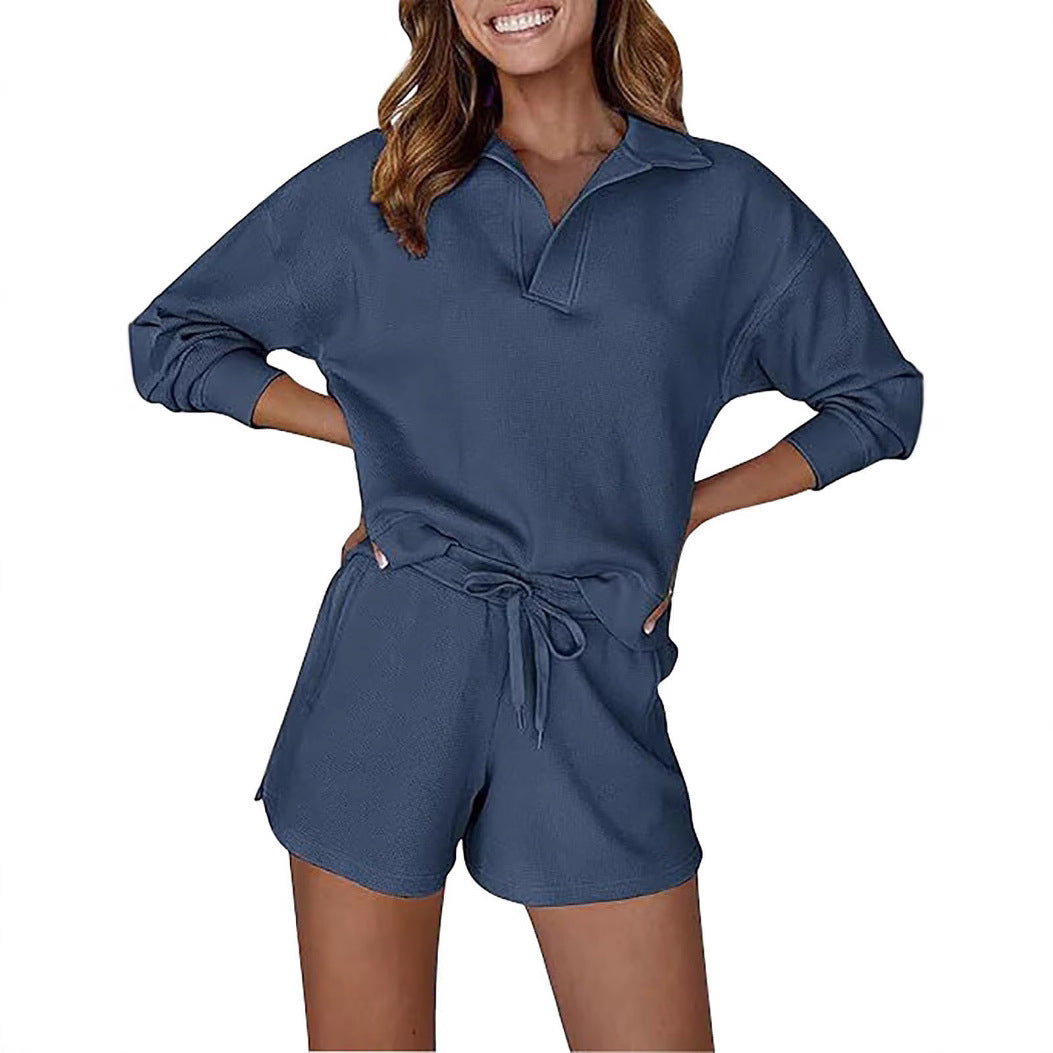 Dame afslappet poloshirt og shorts sæt Stilla