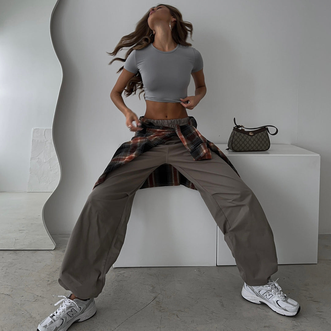 Dame Behagelig og stilfuld High-Waist Fritidsbukser Stilla