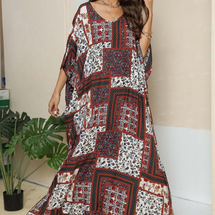 Dame Maxikjole med nostalgisk patchwork-design Stilla