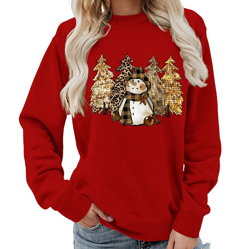 Kvinders sweatshirt med kreativ snemand design og blød foring Stilla