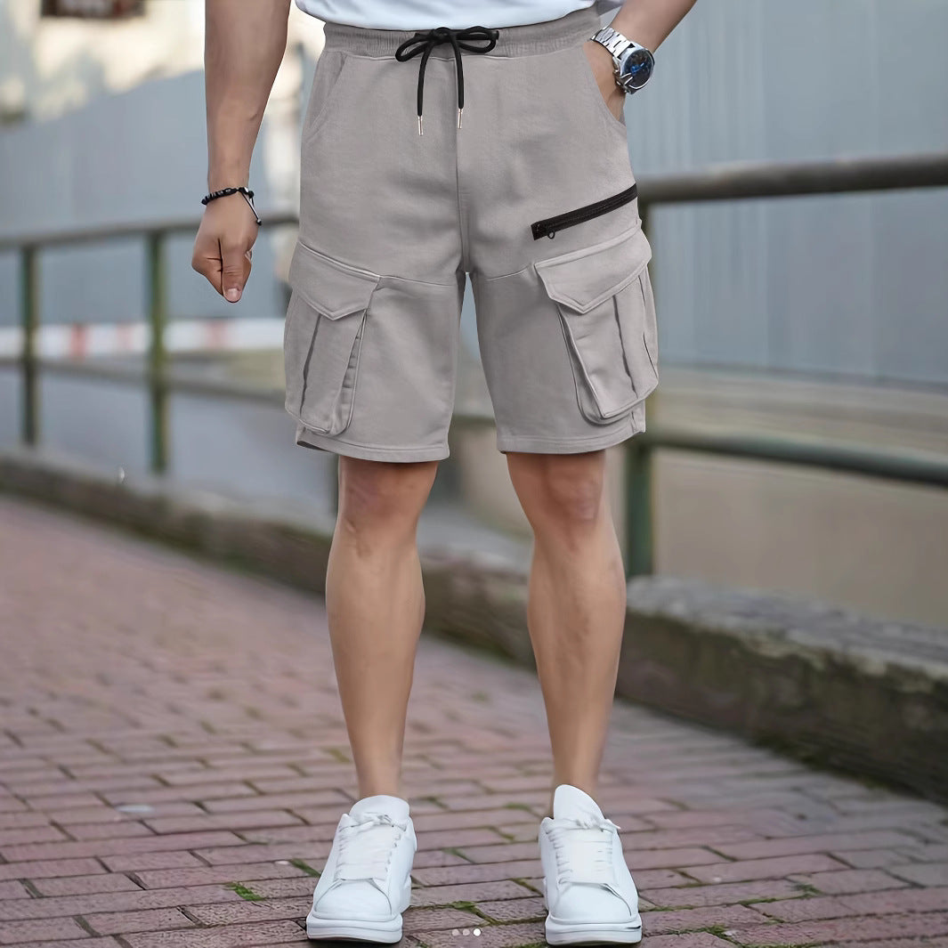 Herre Cargo-Style Utility-Shorts med Multifunktionslomme-design Stilla