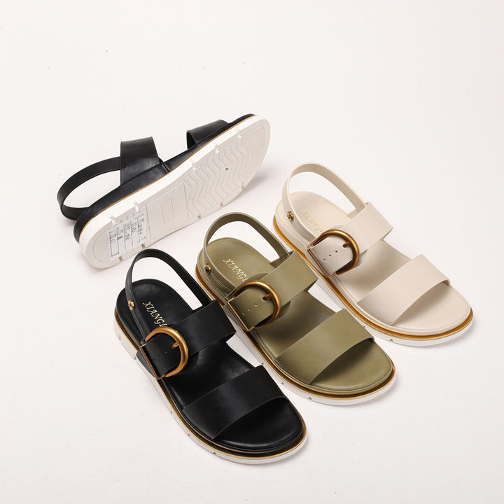 Dame sandaler med fashionable spænde lukning og ergonomisk fodseng Stilla