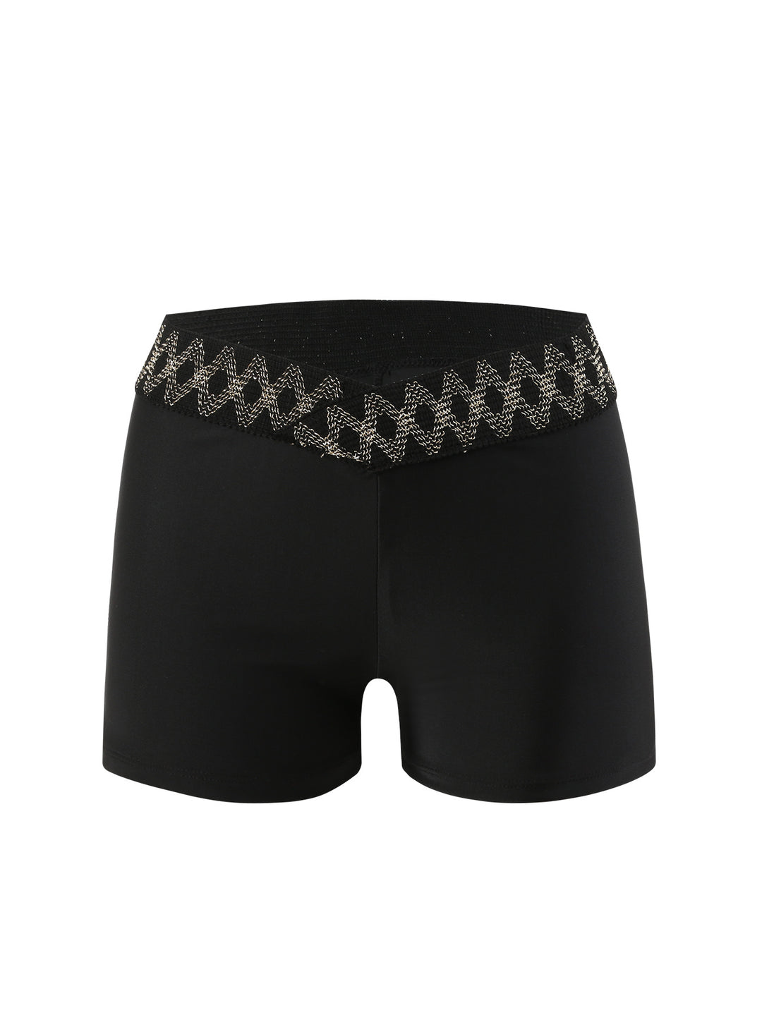 Dame højt skårne badshorts med dekorativt taljebånd Stilla