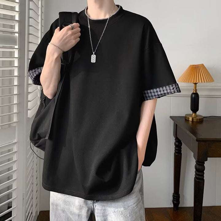 Herrer Oversized T-shirt med moderne kontrastdesign og afslappet pasform Stilla