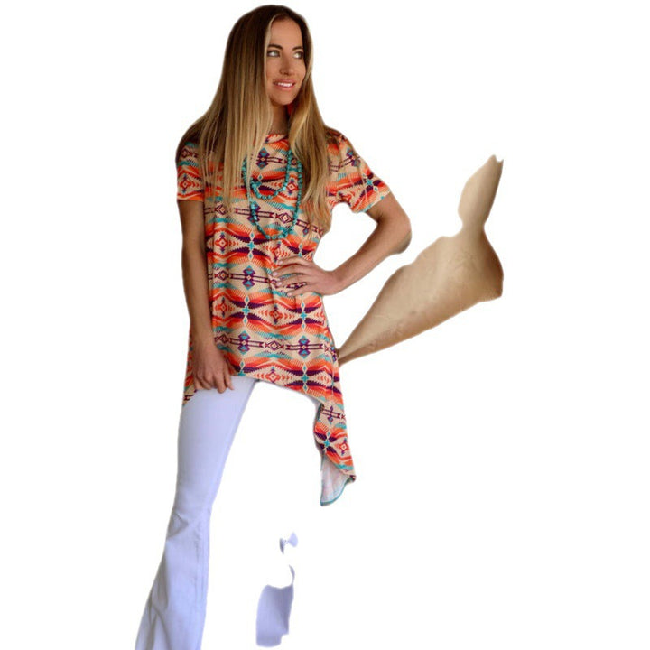 Damer Asymmetrisk kant Tunika top Stilla