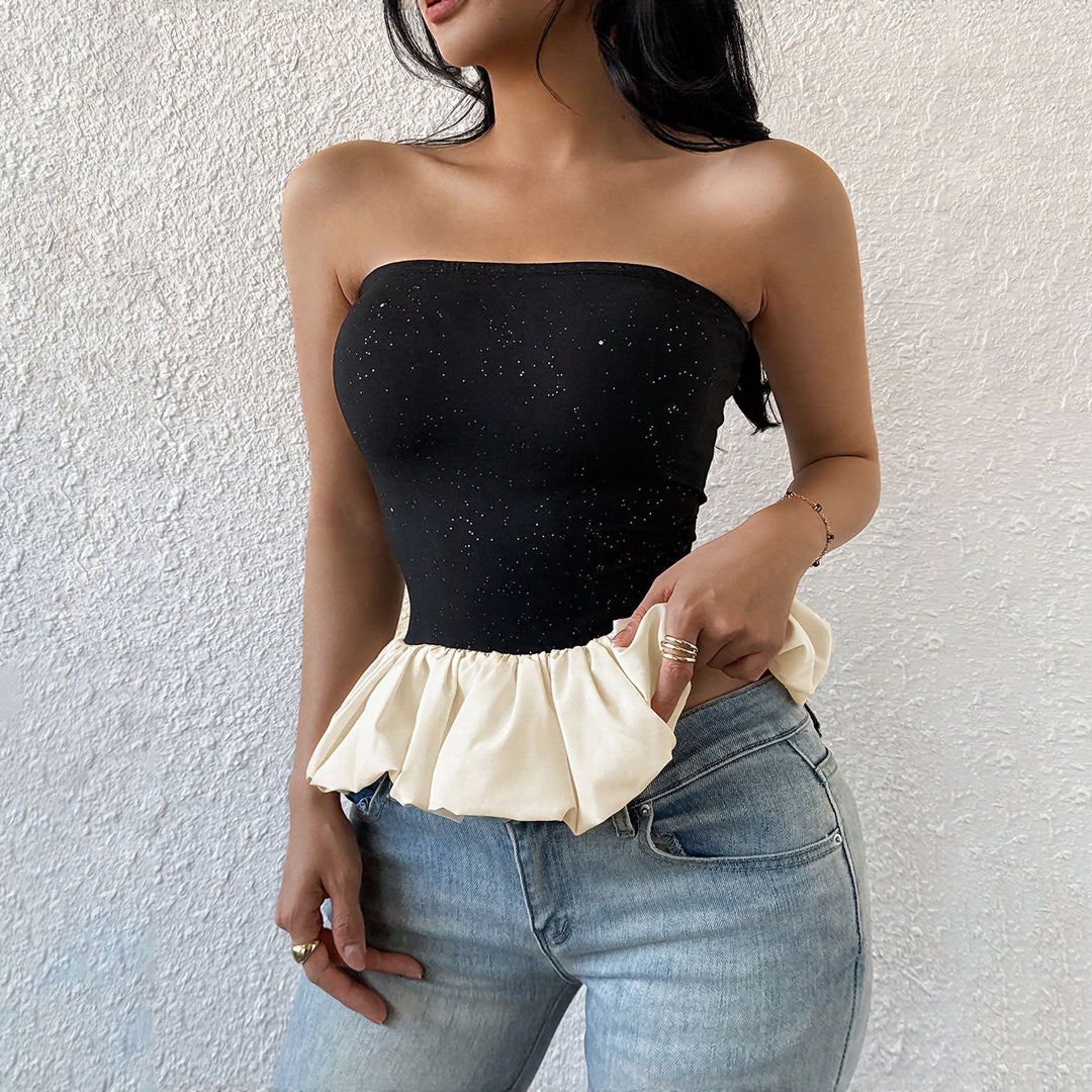 Femme Strapless Rynk Peplum Top Stilla