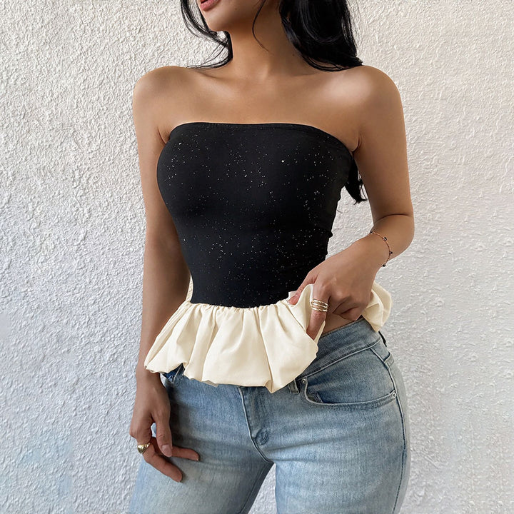 Femme Strapless Rynk Peplum Top Stilla