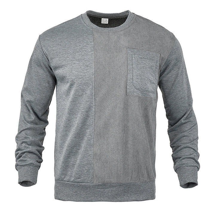 Herresweatshirt med struktureret overflade og moderne brystlomme Stilla
