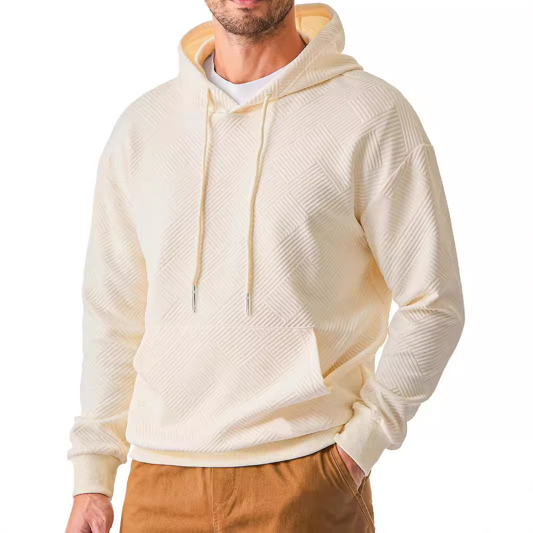 Herre hoodie med struktureret design og praktisk kængurulomme Stilla