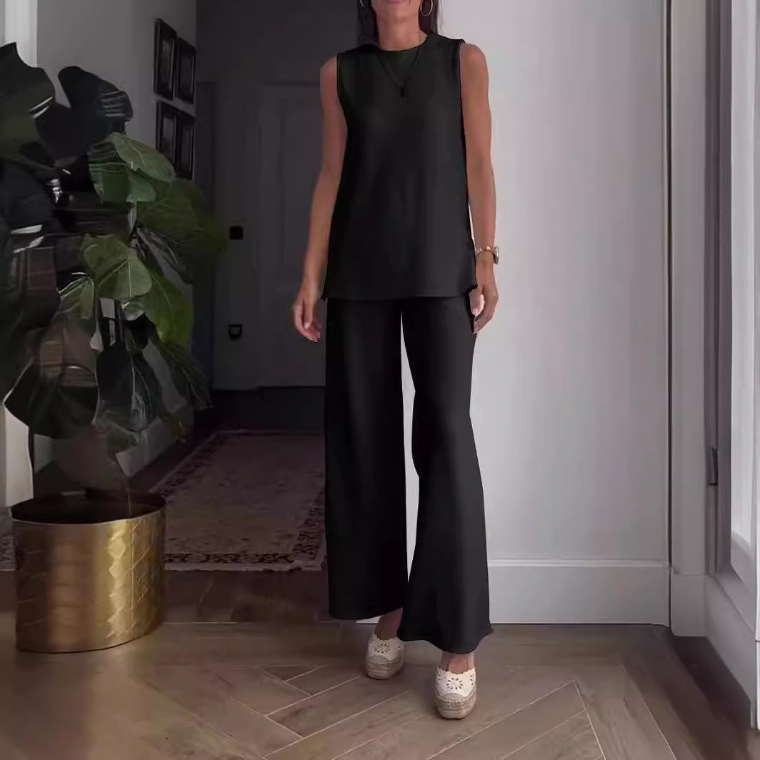 Dame sæt bestående af luftig bluse og palazzo-bukser Stilla